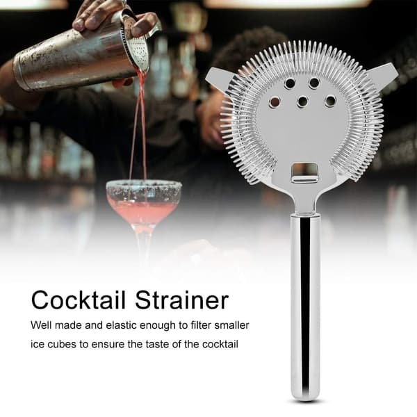 Cocktailsi i rustfrit stål, professionel drinksi, barsi, hawthorne-si til bar, klub, fest (sølv)