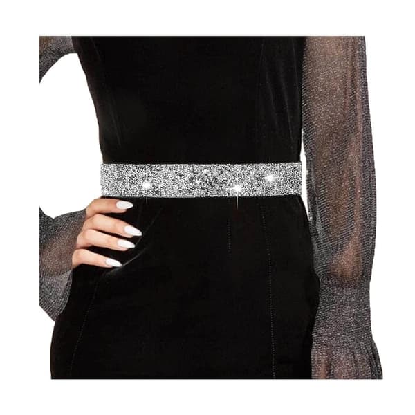 Rhinestone taljebånd elastisk bælte krystal bryllupsbælter bling bredt taljebælte elegant kjole