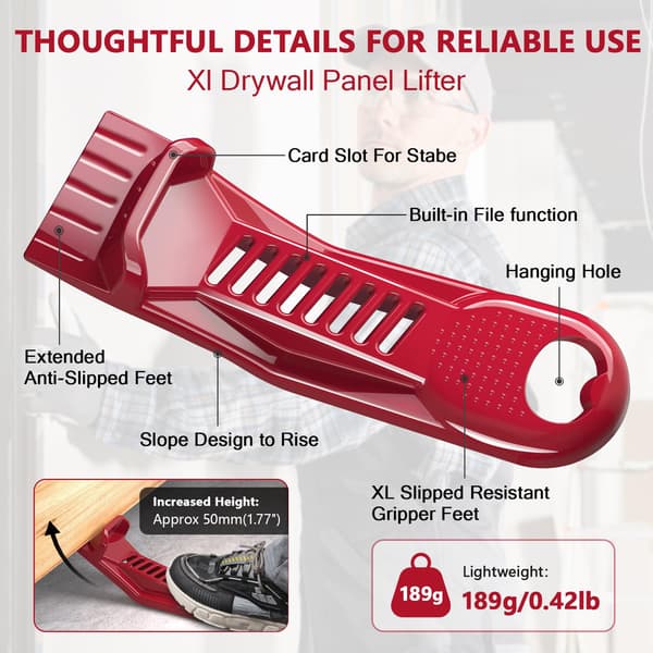 2-pak gipspladeløfter, gipspladehøvl, gipsværktøj inkluderer indbygget flaskeåbner