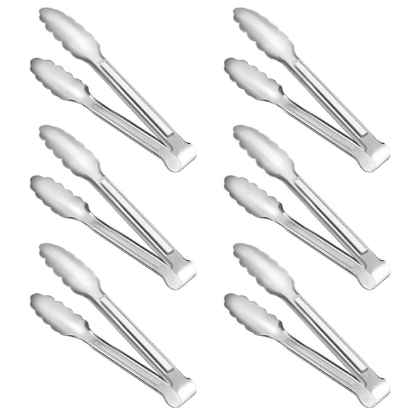 6-pack serveringstänger kökstänger, buffétänger, serveringstänger i rostfritt stål, små tänger (stycken)