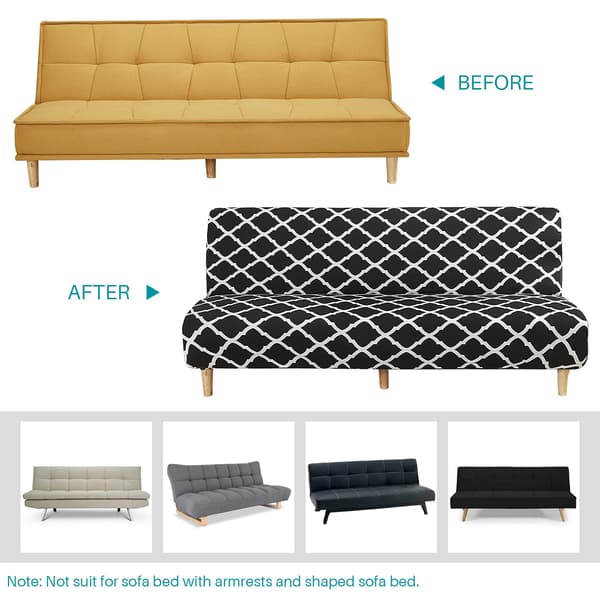 Pet Stretch Sofatrekk Armløs Futon-trekk Trykt Tilpasset Møbelbeskytter Elastisk Polyester Spandex Vaskbar Armløs