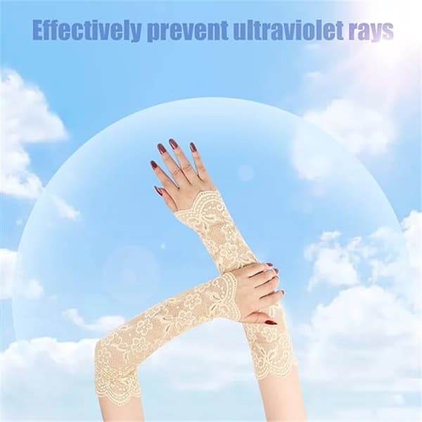 To par UV-beskyttende blonde-armermer