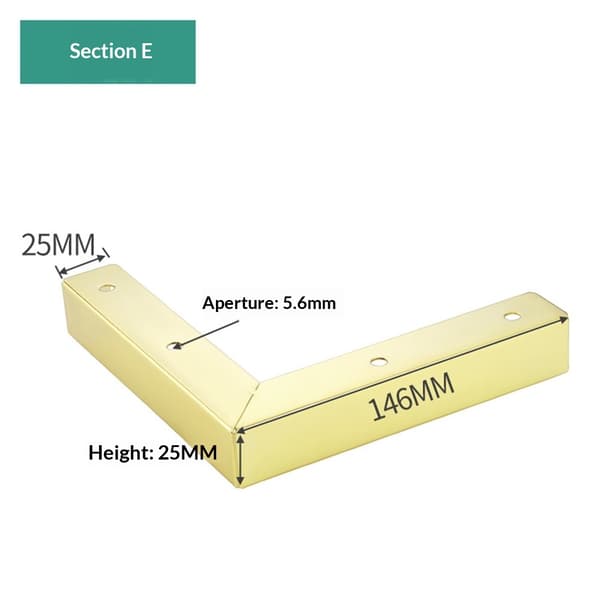 4st Byråben Metall Möbelben 25 mm Höjd