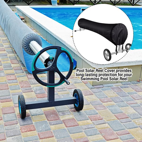 Pool Solar Reel Cover, 18FT Pool Solar Protective Blanket Reel Cover