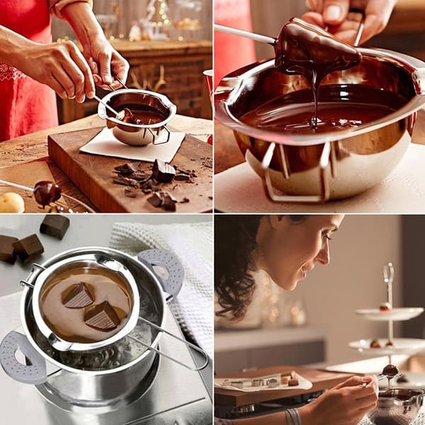 400ML smeltedigel i rustfrit stål til chokolade, stearinlys og slik (304 stål)