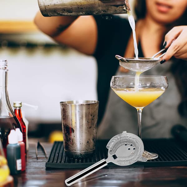 Cocktailsi i rustfrit stål, professionel drinksi, barsi, hawthorne-si til bar, klub, fest (sølv)