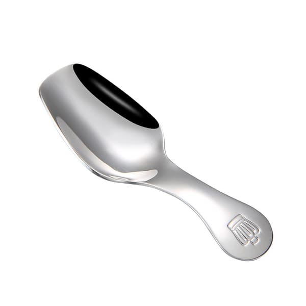 Liten saltskje kort rustfritt stål sølv miniskje for krukker, syltetøy, krydder, sauser, smaksstoffer, sukker, honning, kaffe, te