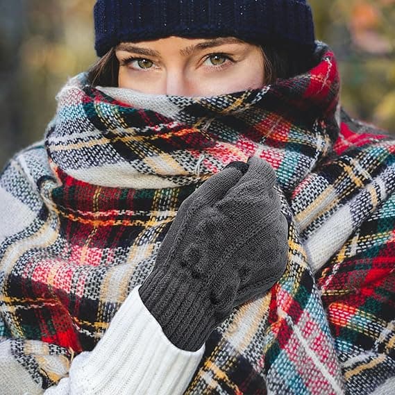 Vinter Touchscreen Handsker - Mænd Vinter Bløde Varme Strikhandsker Kvinder Touch Screen SMS Strækbare Handsker