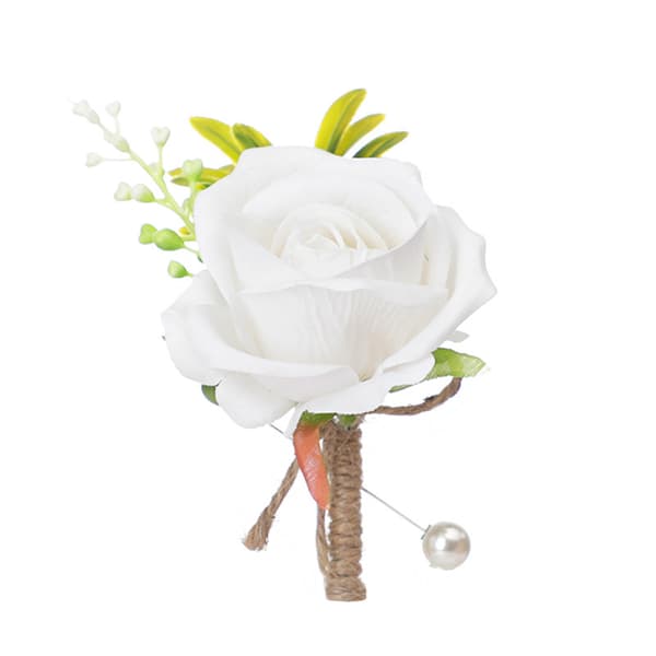 Brosch Blomma Brudgum Brudgummens Boutineer med Faux Pärla, Bröllopsblommor Tillbehör Bröllopsblommor (Stycken)