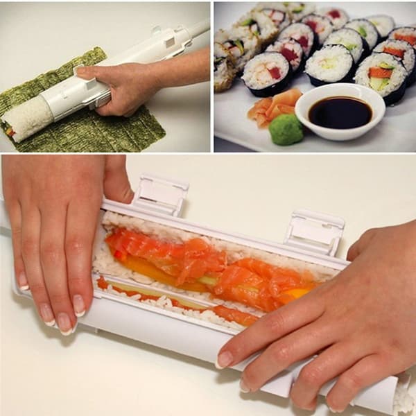Sushi-kit, Professionell Sushi-maskin Grönsaks- och Kött-Sushi-kit, Rörformad Mat-Sushi-form Vit
