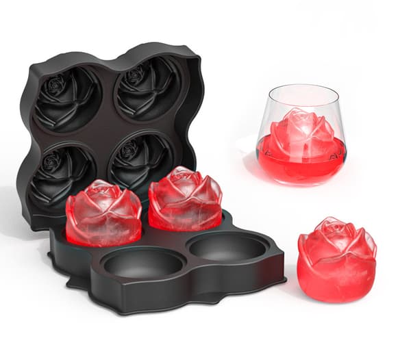 Isbakke til afkøling af cocktails, whisky 3D rosenform silikone til chokolade, is, kager, kiks, budding, gelé