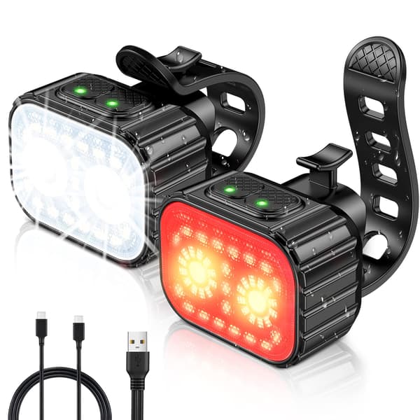 2-pack cykellampor, cykellampset starkt, cykellampor för nattkörning/cykelsäkerhet