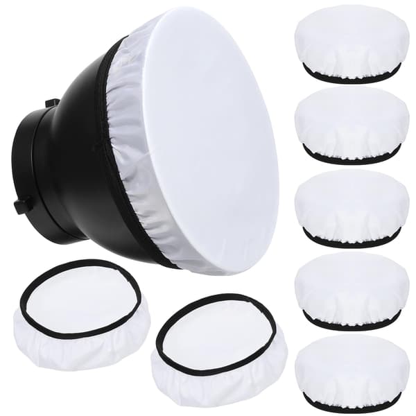 10-pack 7 tum/180 mm vit diffusorstrumpa, mjukar upp ljusflödet, för studioblixtreflektor