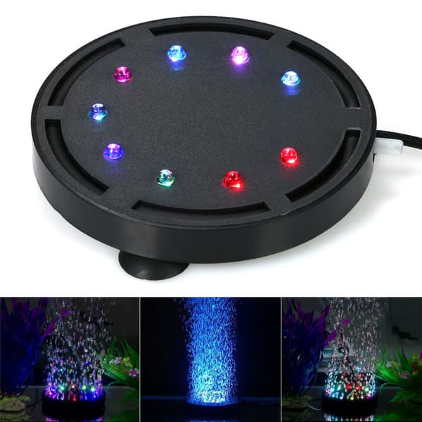 Akvariumbubbellampa Akvarieluftsten LED-ljus Luftpump Bubbelstenlampa