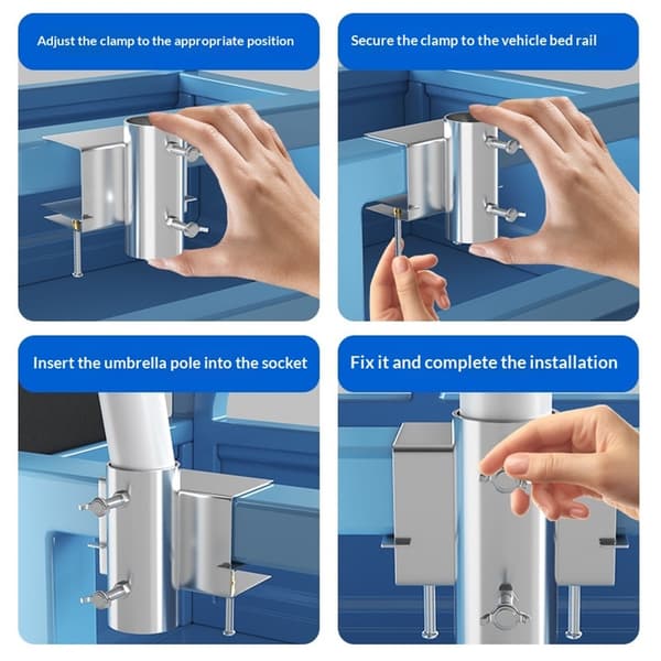 Terrasseparasolklemme, terrasseparasolstativklemme, balkonparasolholder