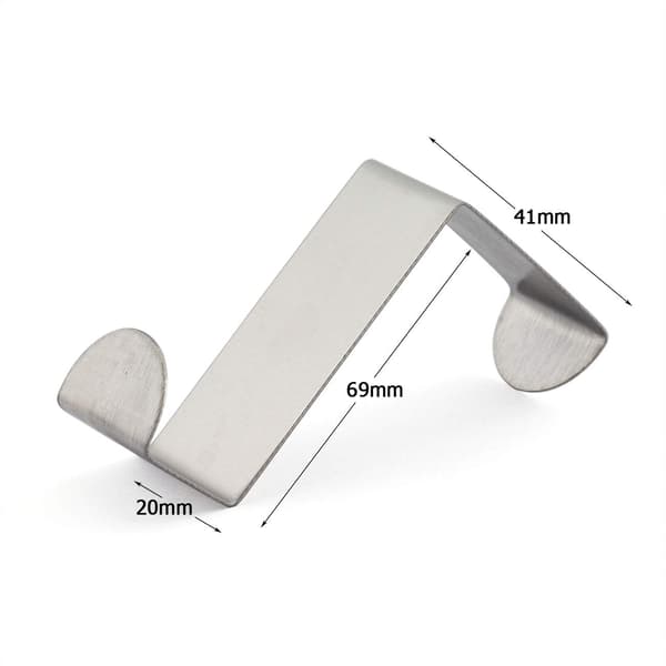 2 pak over dørkroge rustfrit stål sømløs sømfri badeværelse køkken Z-form (passer til tykkelse: mindre end 1,8 cm/4 cm)