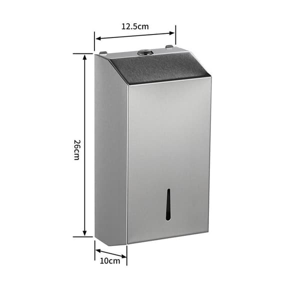 Pappershandduksdispenser - 304 rostfritt stål, väggmonterad
