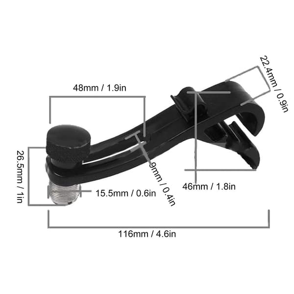 Trommemikrofonklips, 4 STK Støtsikre Festemikrofonklips Trommer Mikrofonklemmeholder Lapel