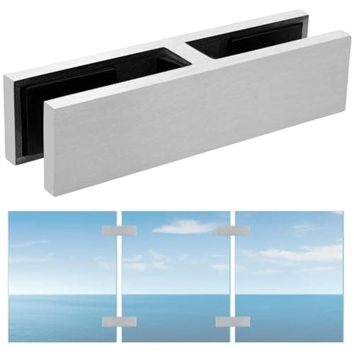 Rækværk Glas til Glas Klemme, Rustfrit Stål 304 Beslag til Glas Balustrade Rækværk Pool Hegn (4 Stykker 180°)