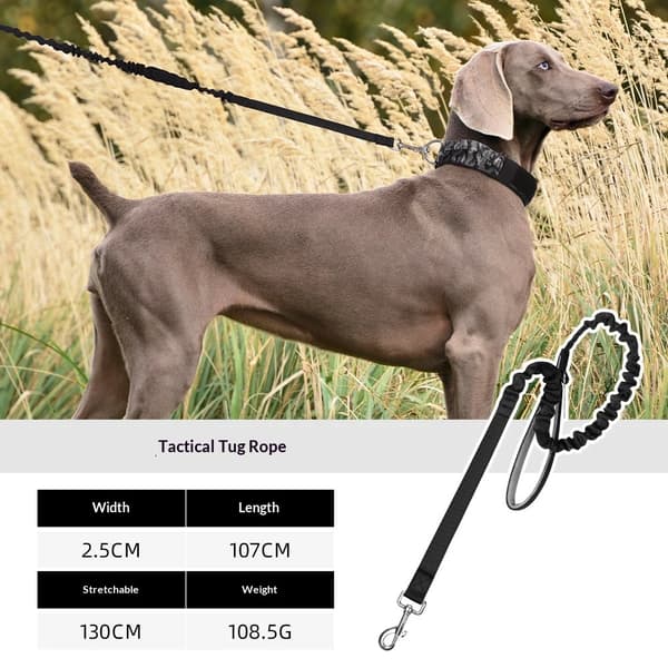 Taktiska militära hundkoppelkrokar Bungee hundkoppel Elastiskt Bungee-repkoppel