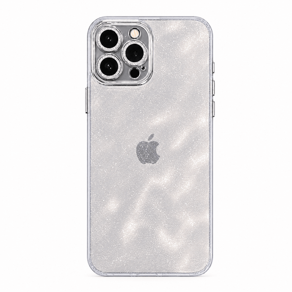 Glittrigt Transparent Silvrigt iPhone 15 - Heltäckande
