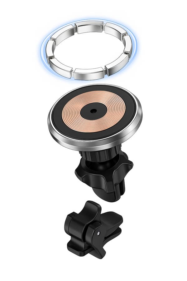 Magnetisk Trådlös Billaddare med LED & Ventilfäste – Snabbladdning & Säker Montering