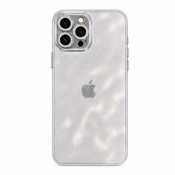 Glittrigt Transparent Silvrigt iPhone 14 Pro - Heltäckande