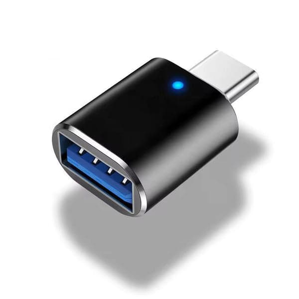 USB-C till USB 3.0 Adapter med LED – Hög Hastighet & Kompakt Design - Grå