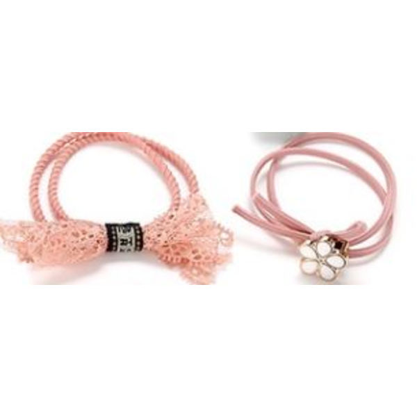 Hårsnoddar Elastiska (2st) Rosa