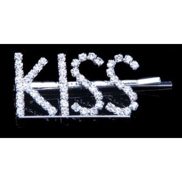 Hairclip med Strass "Kiss" Silver