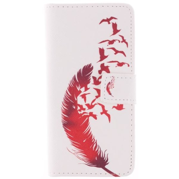 Mobilplånbok med Röd Fjäder för iPhone 6/6S (4.7")