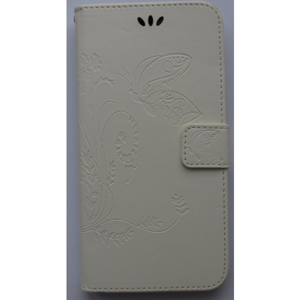 Mobilplånbok Vit med Fjäril för iPhone 7 Plus (5.5")