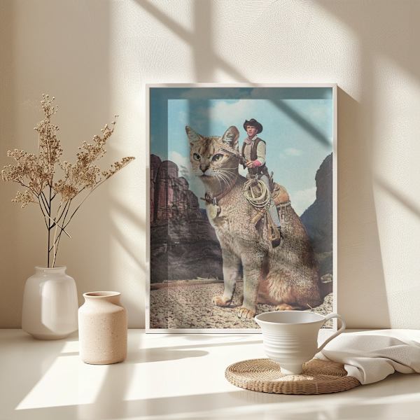 Cat Lone Ranger Poster 30x40 cm