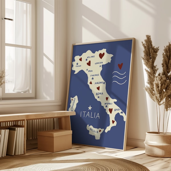 Italiy Map Poster 50x70 cm