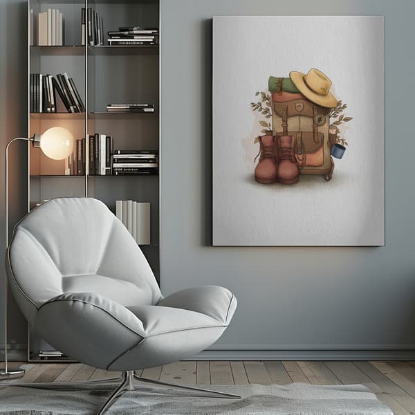 Backpack Travel Canvastavla 50x70 cm