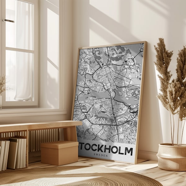 Stockholm White Poster 50x70 cm