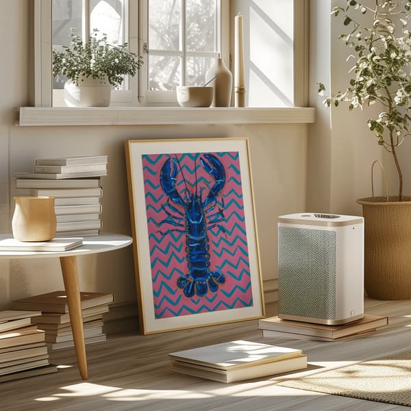 Lobster On Zigzag Poster 50x70 cm