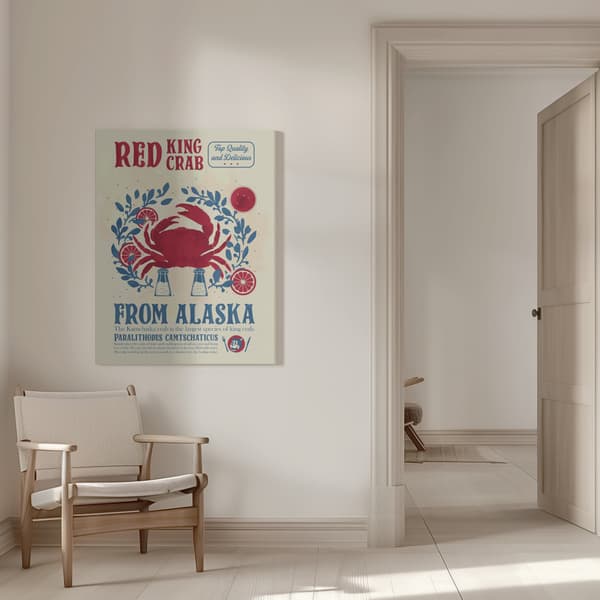 Crab kitchen print Canvastavla 50x70 cm