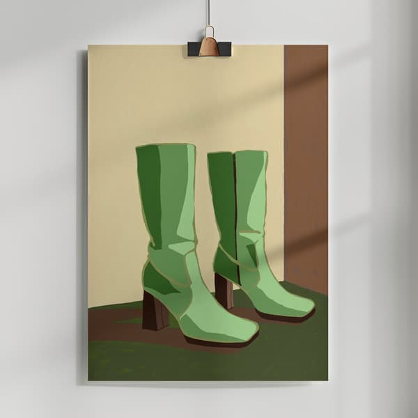 Green boots Poster 50x70 cm