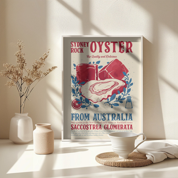 Oyster kitchen decor Poster 30x40 cm