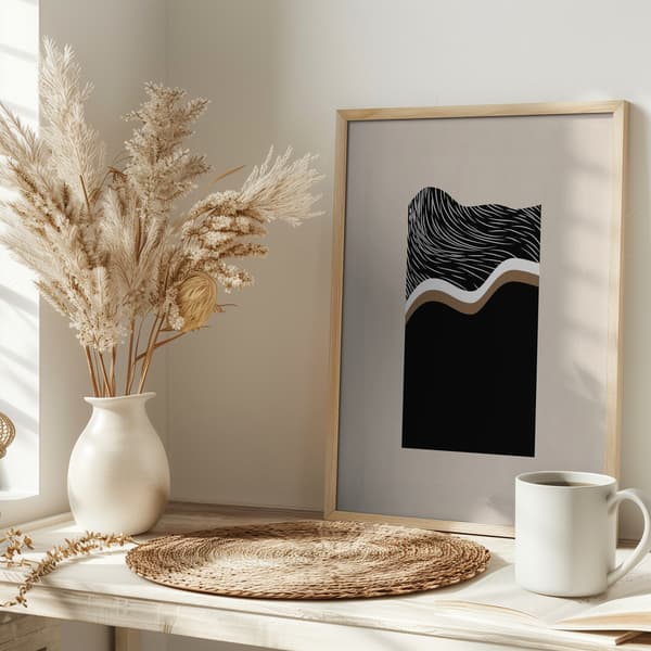 White Wave Art No.2 Poster 30x40 cm