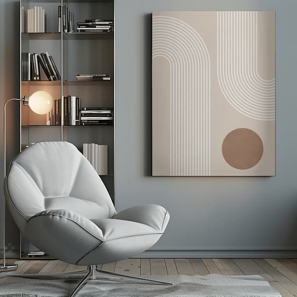 Beige Arc Poster No.1 Canvastavla 50x70 cm