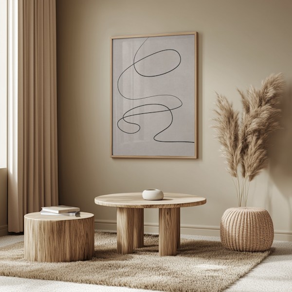 Minimal line art abstract drawing 03 Poster 50x70 cm