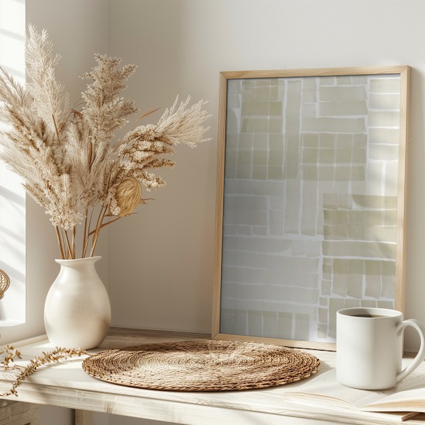 Neutral Tangle Grid 2 Poster 30x40 cm