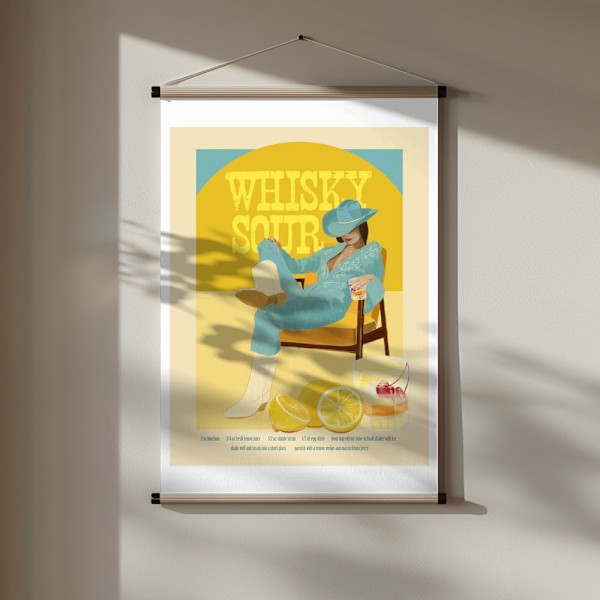 Jlr Cocktails Whiskysour Copy Poster 30x40 cm