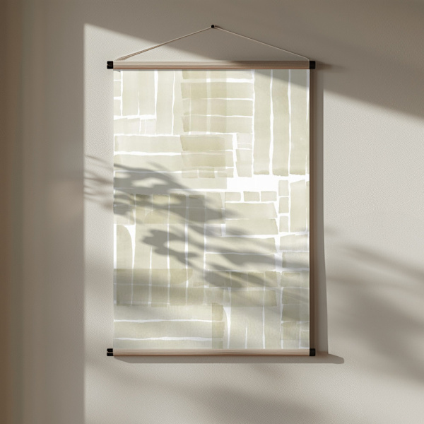 Neutral Tangle Grid 1 Poster 30x40 cm