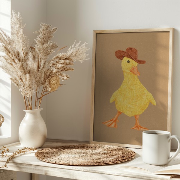 Daphne the Cowgirl Duckling Poster 30x40 cm