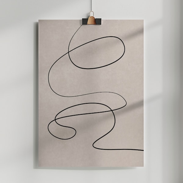 Minimal line art abstract drawing 03 Poster 50x70 cm