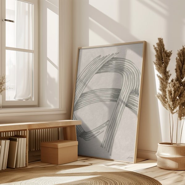 Abstract Grey Intersections 02 Poster 50x70 cm