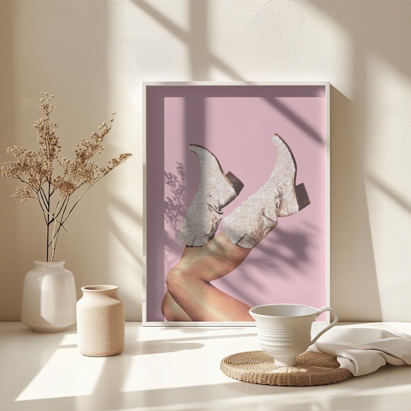 These Boots - Glitter Pink II Poster 30x40 cm